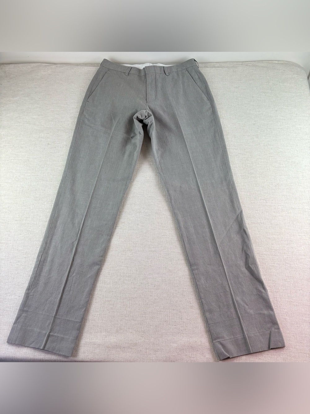 J Crew New Men 28x32 Ludlow Slim-fit suit pant in Irish cotton-linen blend plaid